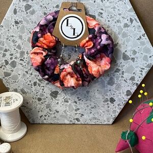 Handmade Original Design Fabric by Me  - Handmade Scrunchie & Earrings Set